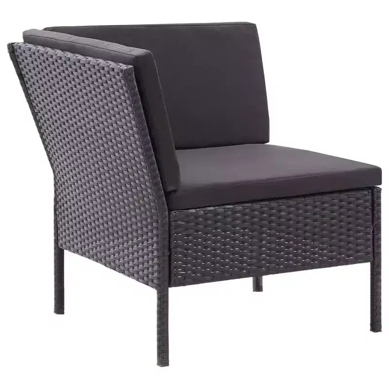 vidaXL Conjunto de muebles de patio 3 piezas de sofá para exterior con reposapiés ratán sintético