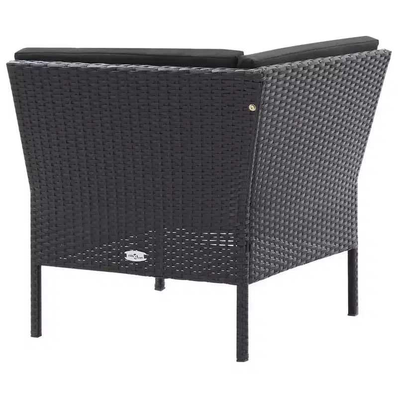 vidaXL Conjunto de muebles de patio 3 piezas de sofá para exterior con reposapiés ratán sintético