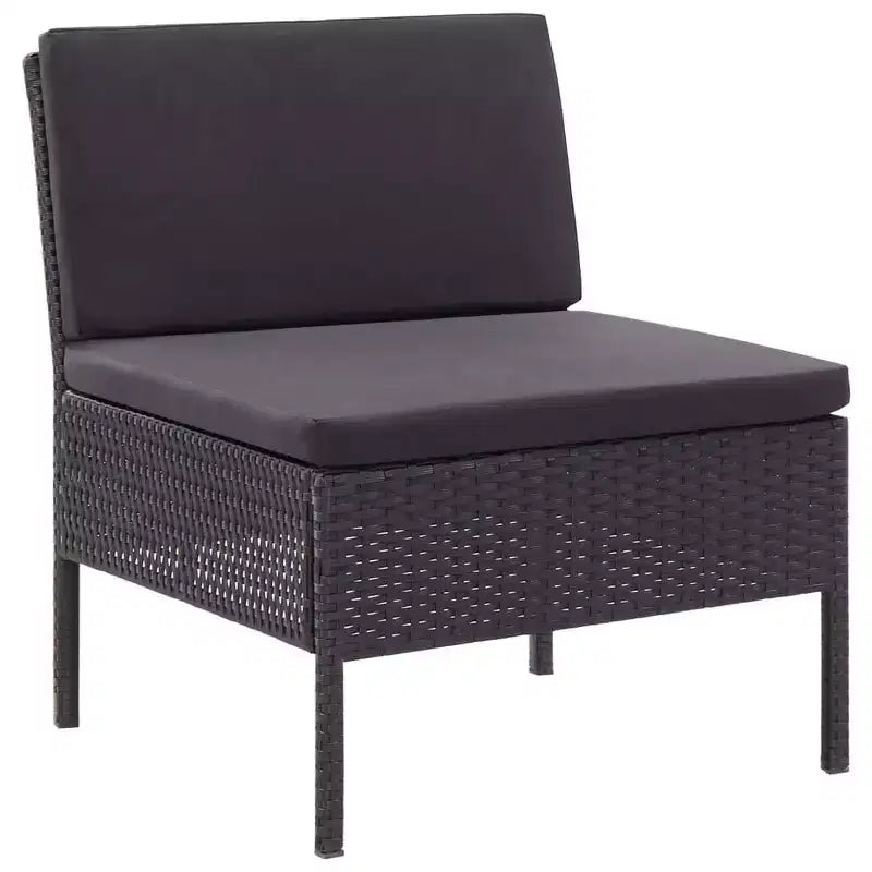 vidaXL Conjunto de muebles de patio 3 piezas de sofá para exterior con reposapiés ratán sintético