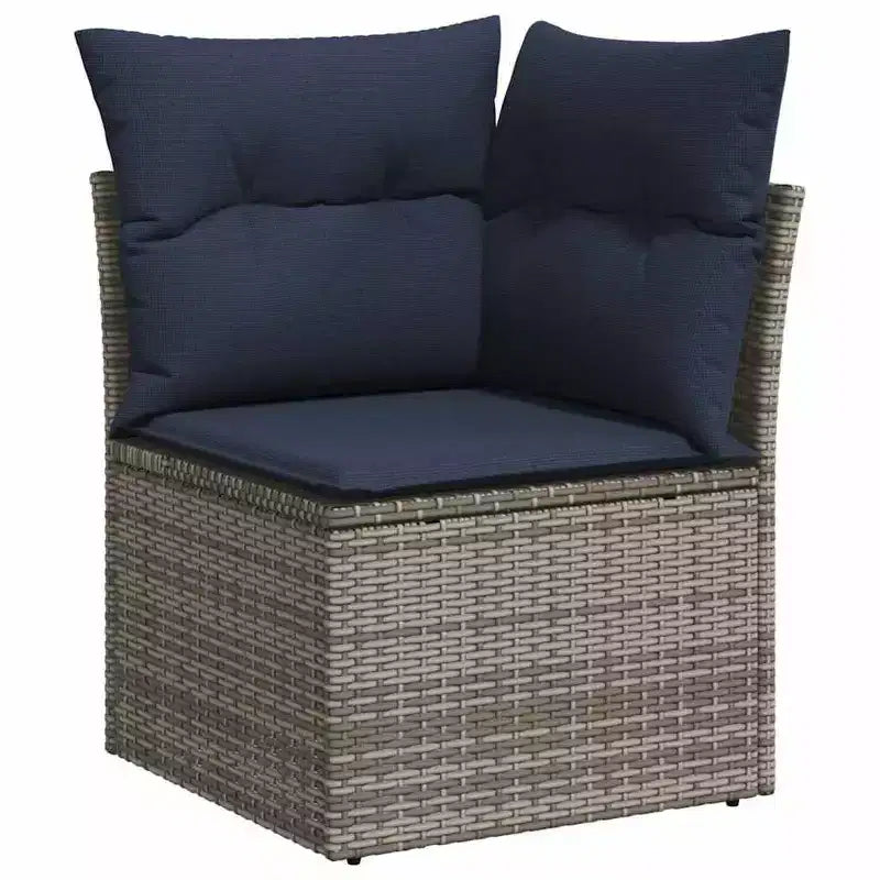vidaXL Garden Sofa Set with Cushion 10 pcs Brown Poly rattan