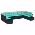 vidaXL Garden Sofa Set with Cushion 10 pcs Brown Poly rattan