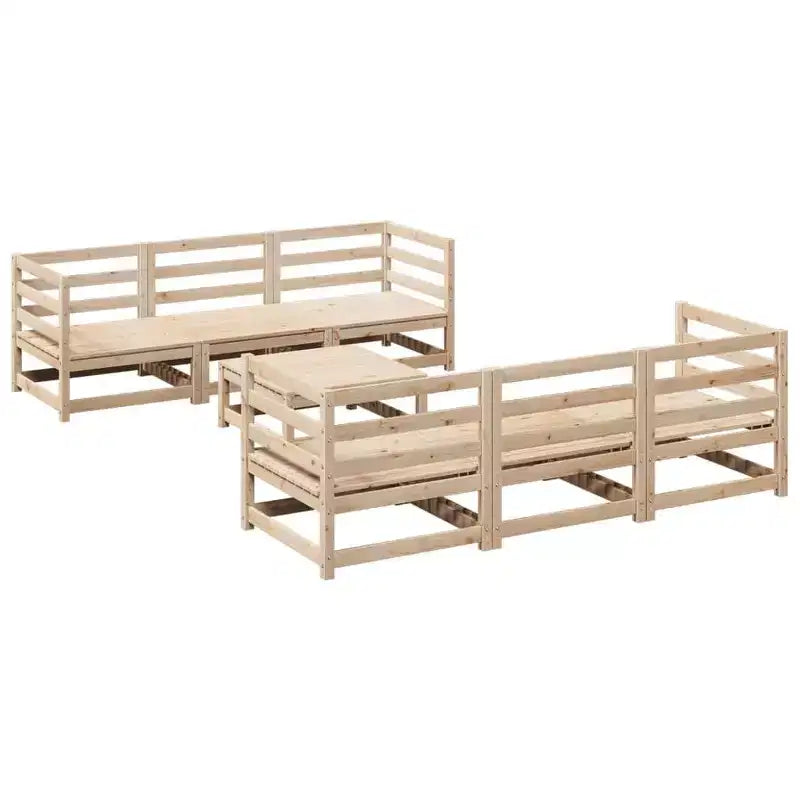 vidaXL Patio Sofa Set Outdoor Conversation Furniture 7 Piece Solid Wood Pine