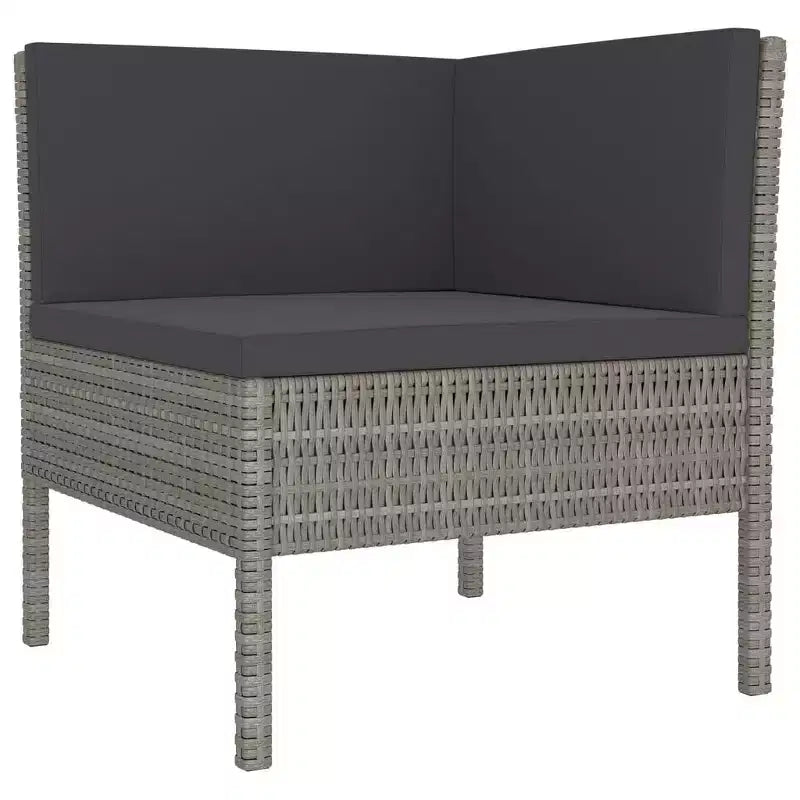 vidaXL Patio Furniture Set 3 Piece Outdoor Sectional Sofa Set Poly Rattan