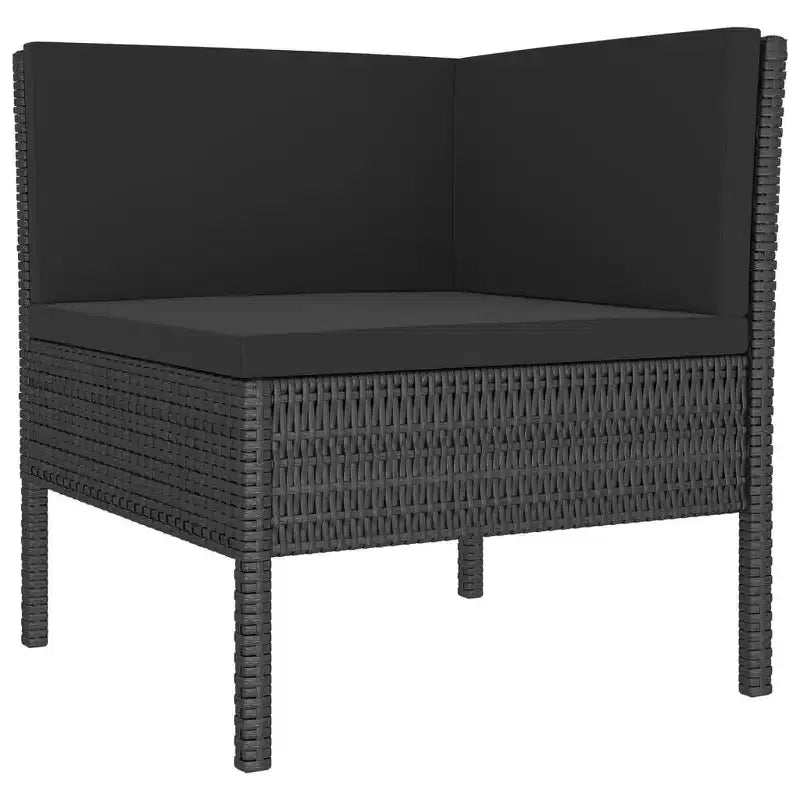 vidaXL Patio Furniture Set 3 Piece Outdoor Sectional Sofa Set Poly Rattan