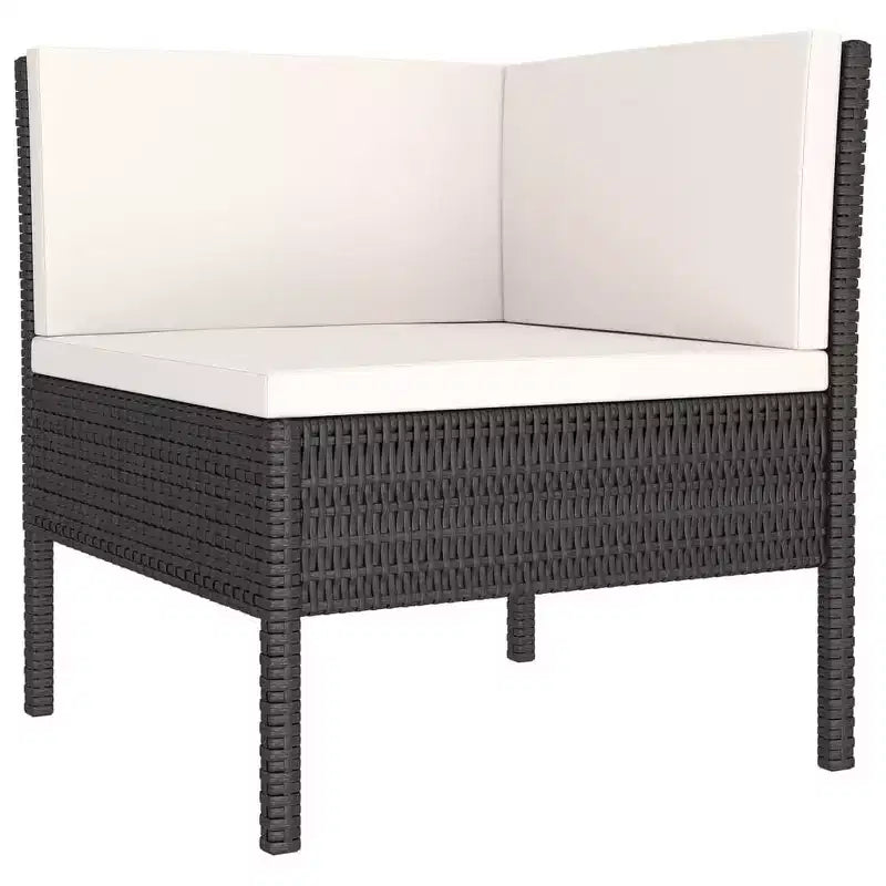 vidaXL Patio Furniture Set 3 Piece Outdoor Sectional Sofa Set Poly Rattan