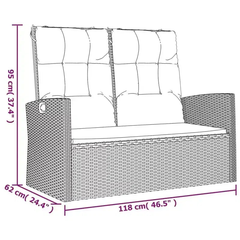 vidaXL Patio Furniture Set 4 Piece Sectional Sofa with Cushions Poly Rattan