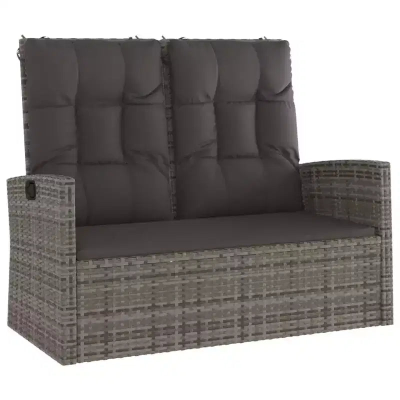vidaXL Patio Furniture Set 4 Piece Sectional Sofa with Cushions Poly Rattan