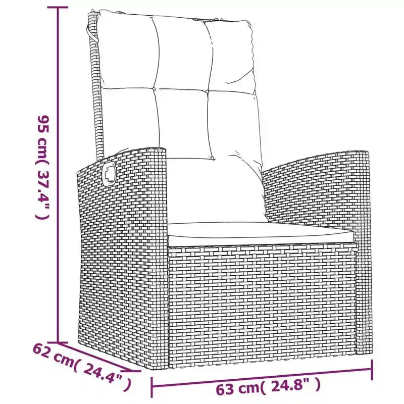 vidaXL Patio Furniture Set 4 Piece Sectional Sofa with Cushions Poly Rattan