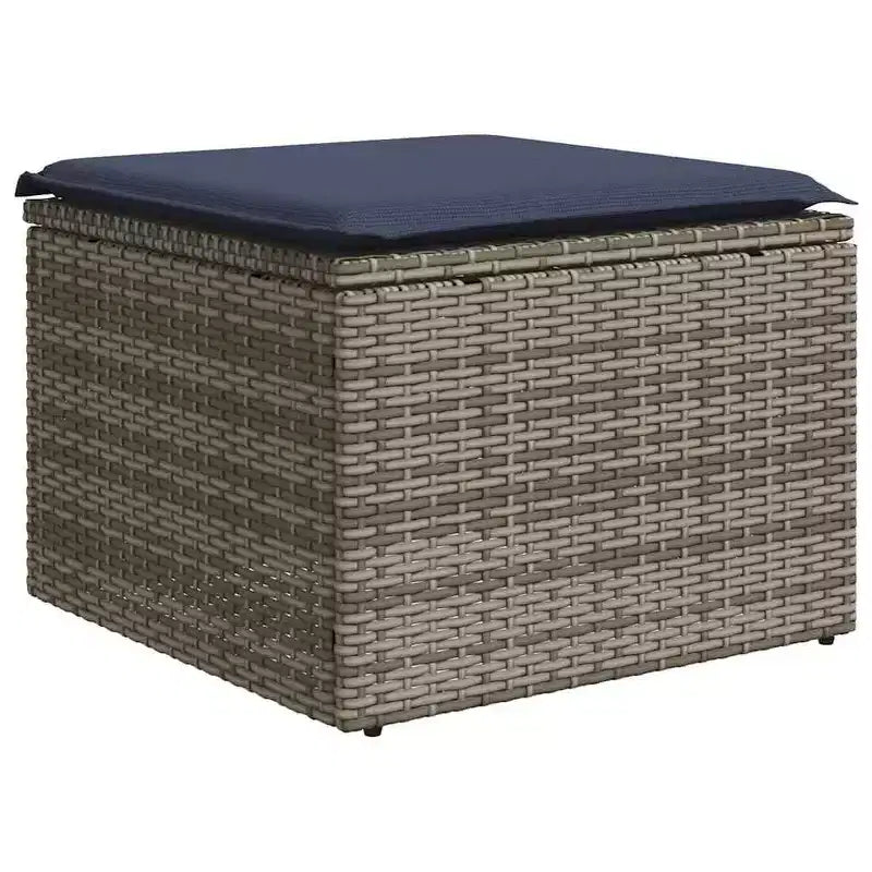 vidaXL Juego de sofás de patio negro, azul