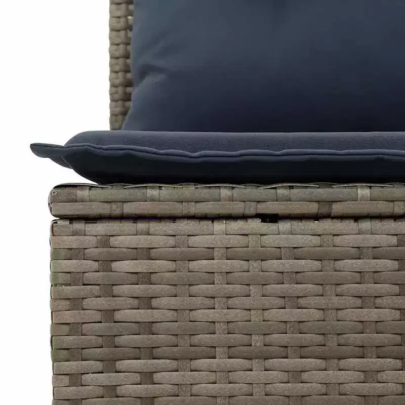 vidaXL Juego de sofás de patio negro, azul