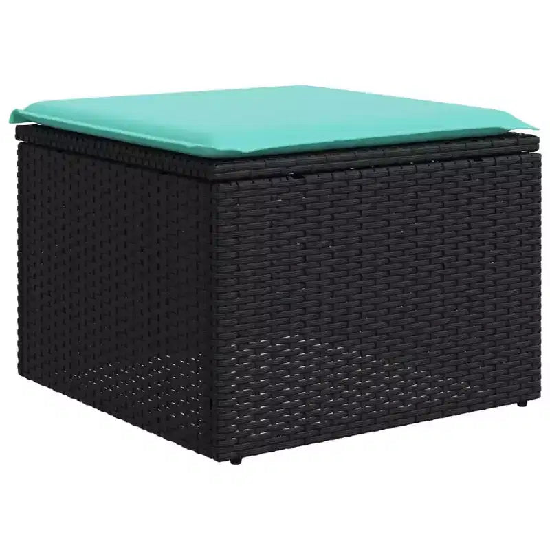 vidaXL Juego de sofás de patio negro, azul