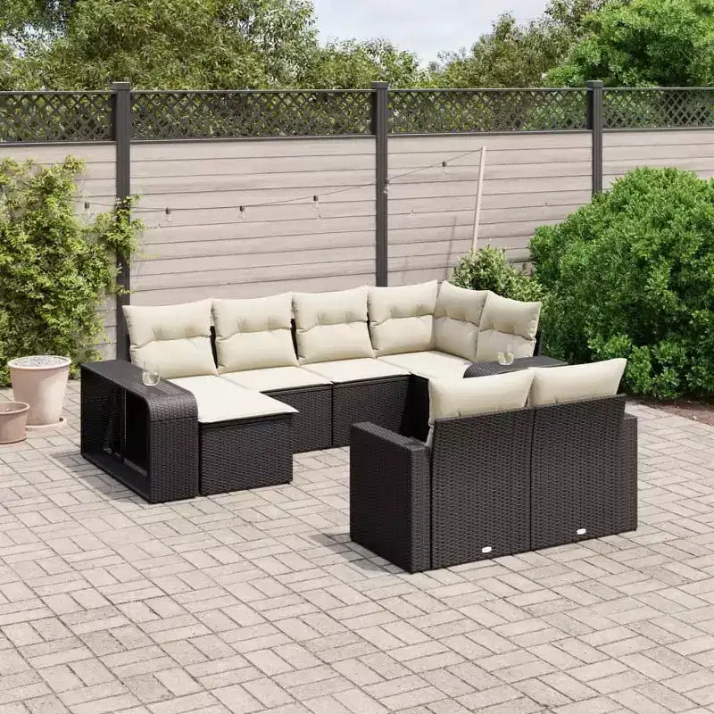 vidaXL Juego de Sofás para Patio con Cojines Muebles de Exterior 10 Piezas Ratán Sintético