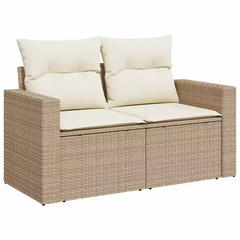 vidaXL Juego de Sofás para Patio con Cojines Muebles de Exterior 10 Piezas Ratán Sintético