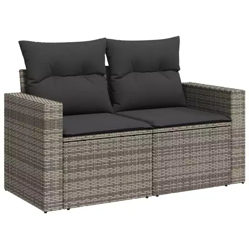 vidaXL Juego de Sofás para Patio con Cojines Muebles de Exterior 10 Piezas Ratán Sintético