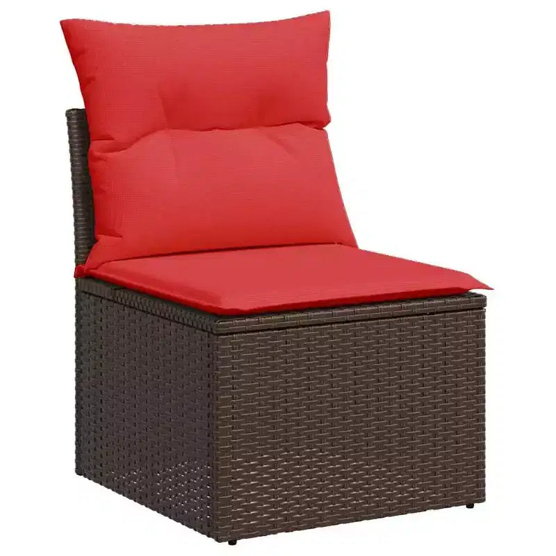 vidaXL Patio Sofa Set, PE Rattan and Powder-Coated Steel, Indoor/Outdoor Modular Sectional, 7-Piece