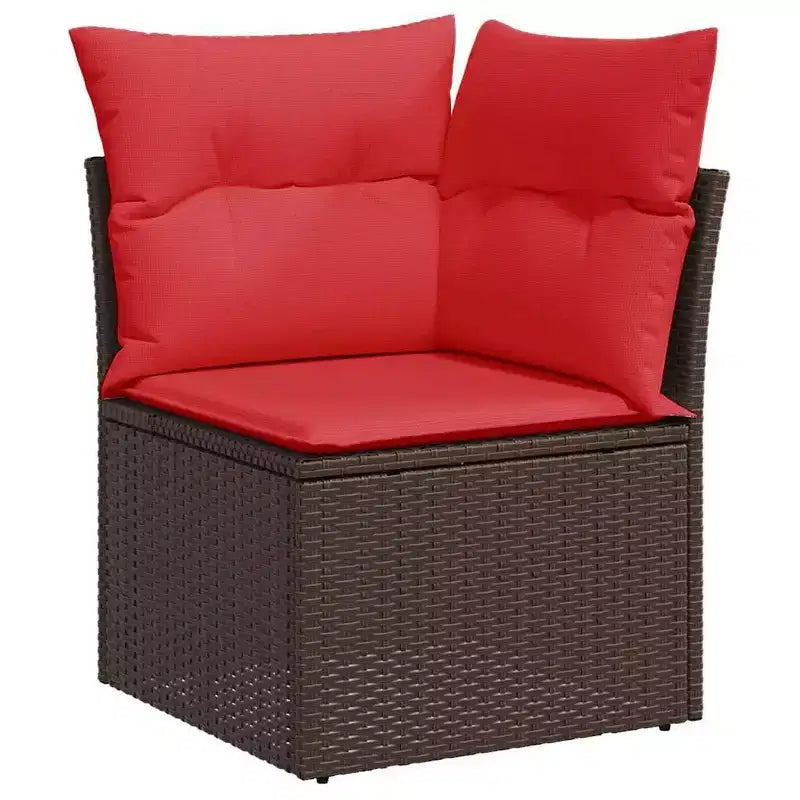 vidaXL Patio Sofa Set, PE Rattan and Powder-Coated Steel, Indoor/Outdoor Modular Sectional, 7-Piece