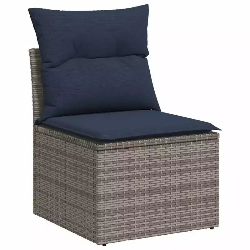 vidaXL Patio Sofa Set, PE Rattan and Powder-Coated Steel, Indoor/Outdoor Modular Sectional, 7-Piece