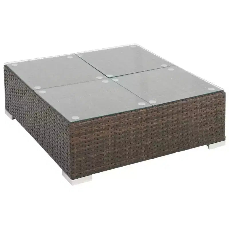 vidaXL Patio Furniture Set 6 Piece Outdoor Sofa with Coffee Table Poly Rattan