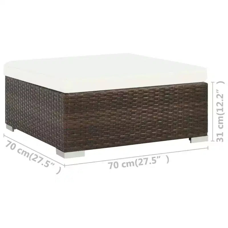 vidaXL Patio Furniture Set 6 Piece Outdoor Sofa with Coffee Table Poly Rattan