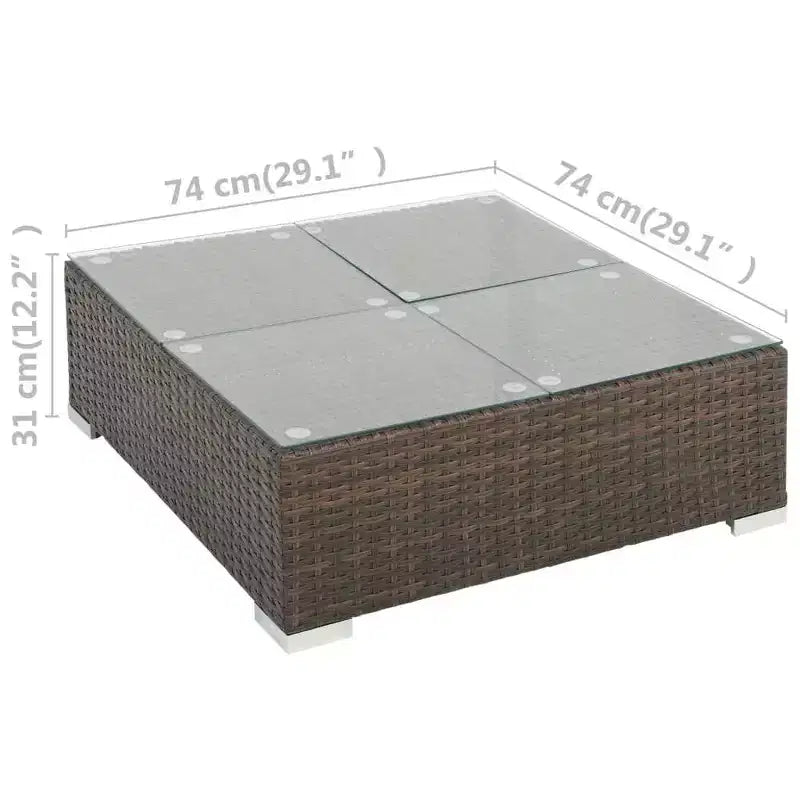 vidaXL Patio Furniture Set 6 Piece Outdoor Sofa with Coffee Table Poly Rattan