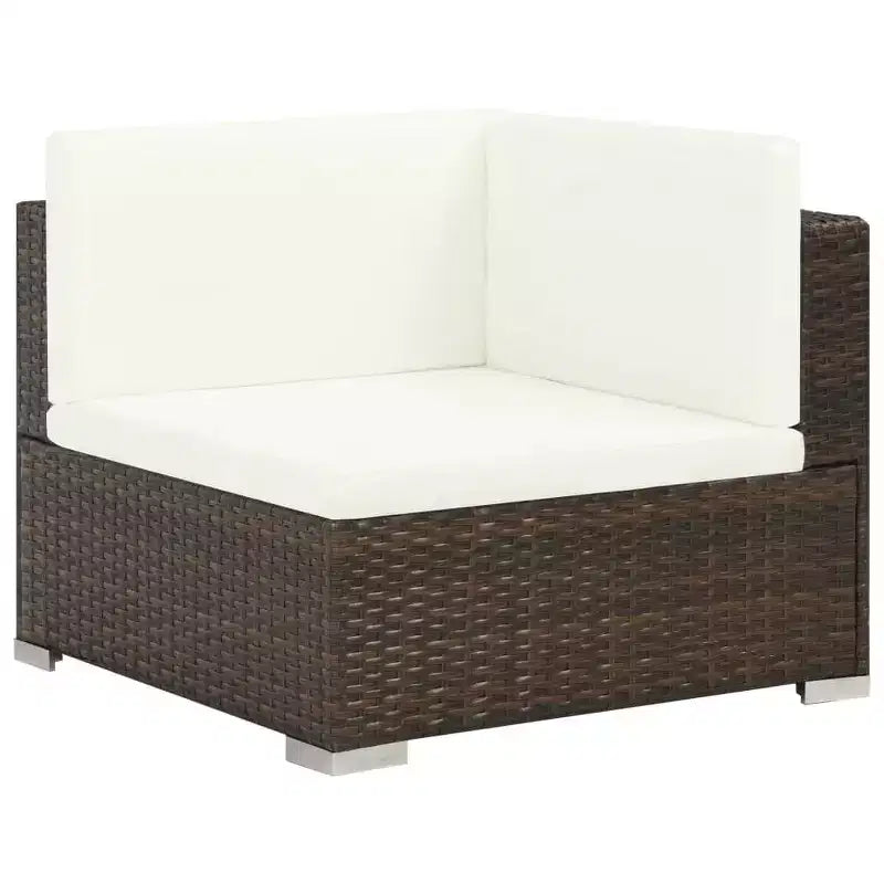 vidaXL Patio Furniture Set 6 Piece Outdoor Sofa with Coffee Table Poly Rattan
