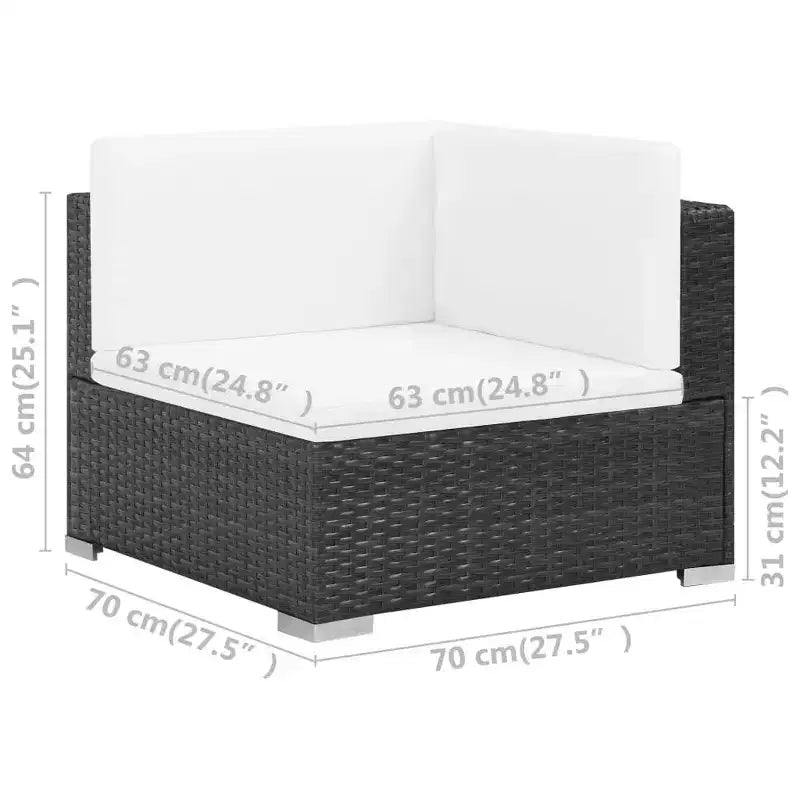 vidaXL Patio Furniture Set 6 Piece Outdoor Sofa with Coffee Table Poly Rattan