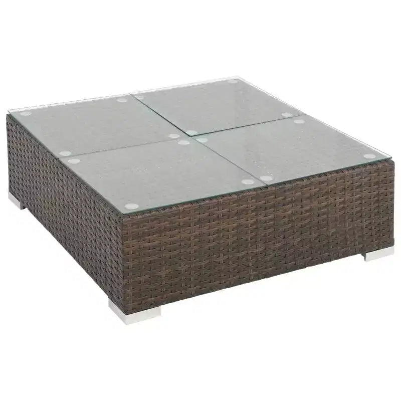 vidaXL Patio Furniture Set 6 Piece Outdoor Sofa with Coffee Table Poly Rattan