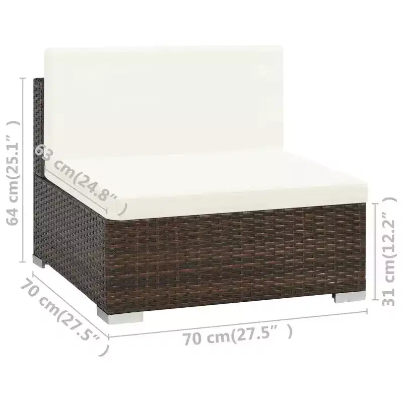 vidaXL Patio Furniture Set 6 Piece Outdoor Sofa with Coffee Table Poly Rattan