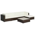 vidaXL Patio Furniture Set 6 Piece Outdoor Sofa with Coffee Table Poly Rattan