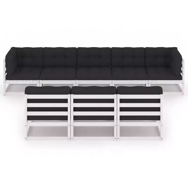 vidaXL Patio Furniture Set 8 Piece Sofa Set with Cushions Solid Wood Pine