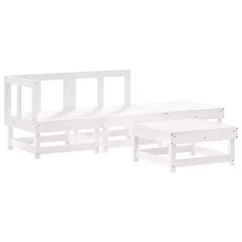 vidaXL Patio Furniture Set with Cushions Outdoor Lounge Set 4 Piece Solid Wood