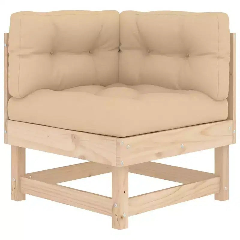vidaXL Patio Furniture Set with Cushions Outdoor Lounge Set 4 Piece Solid Wood