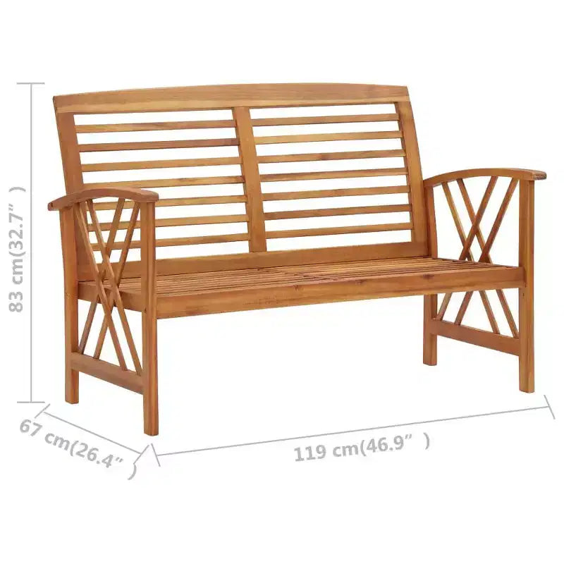 vidaXL Garden Sofa Set 3 pcs Oil Natural Solid Acacia Wood