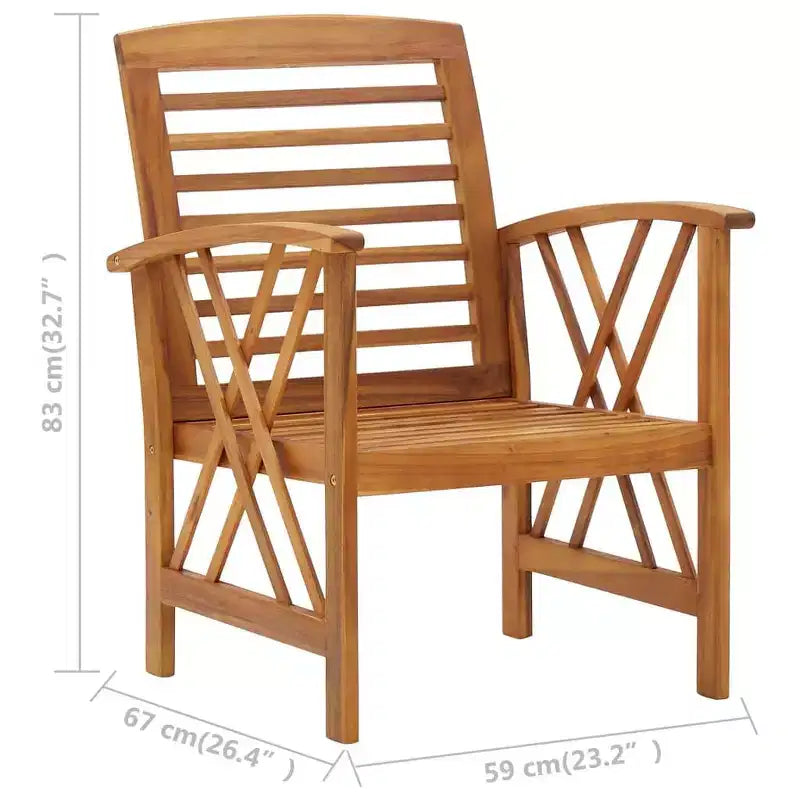 vidaXL Garden Sofa Set 3 pcs Oil Natural Solid Acacia Wood