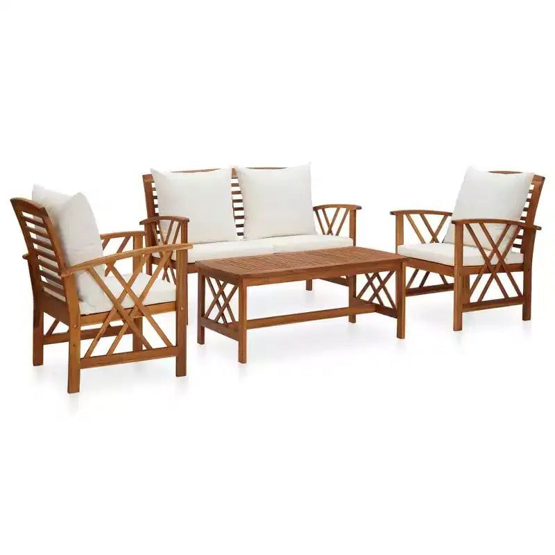 vidaXL Garden Sofa Set 3 pcs Oil Natural Solid Acacia Wood