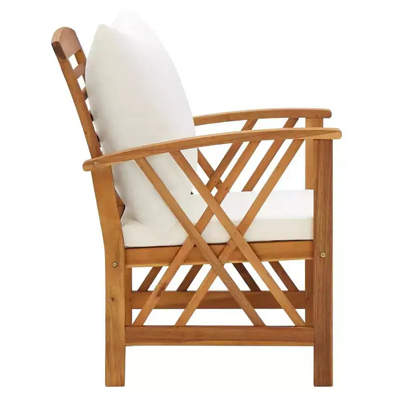 vidaXL Garden Sofa Set 3 pcs Oil Natural Solid Acacia Wood