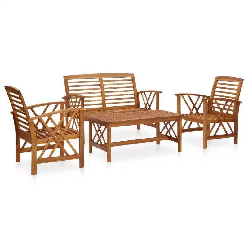 vidaXL Garden Sofa Set 3 pcs Oil Natural Solid Acacia Wood