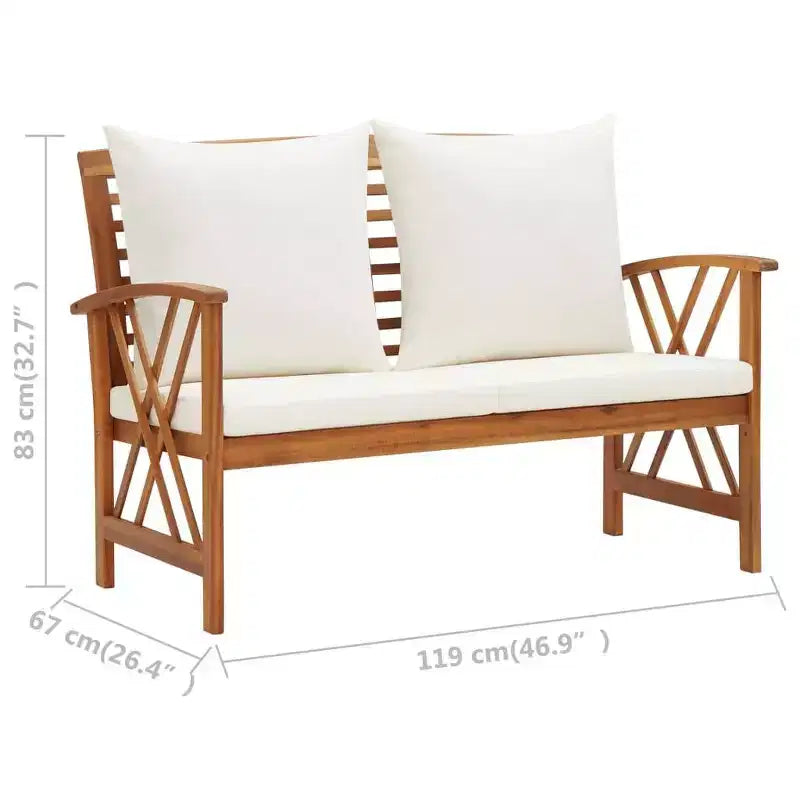 vidaXL Garden Sofa Set 3 pcs Oil Natural Solid Acacia Wood