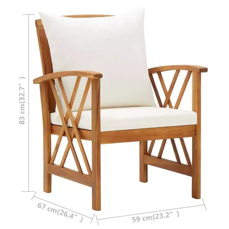 vidaXL Garden Sofa Set 3 pcs Oil Natural Solid Acacia Wood