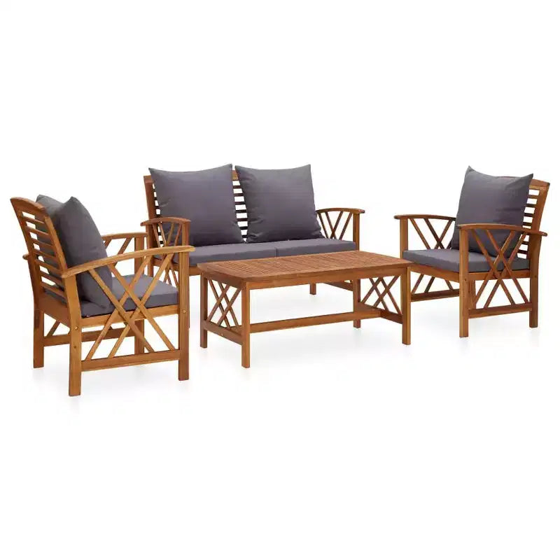 vidaXL Garden Sofa Set 3 pcs Oil Natural Solid Acacia Wood