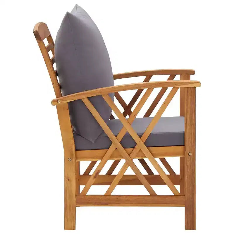vidaXL Garden Sofa Set 3 pcs Oil Natural Solid Acacia Wood