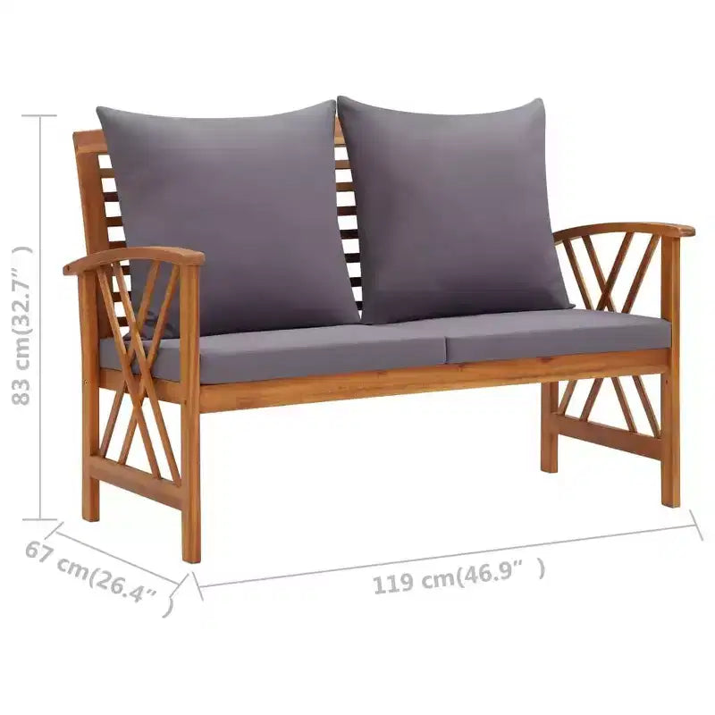 vidaXL Garden Sofa Set 3 pcs Oil Natural Solid Acacia Wood