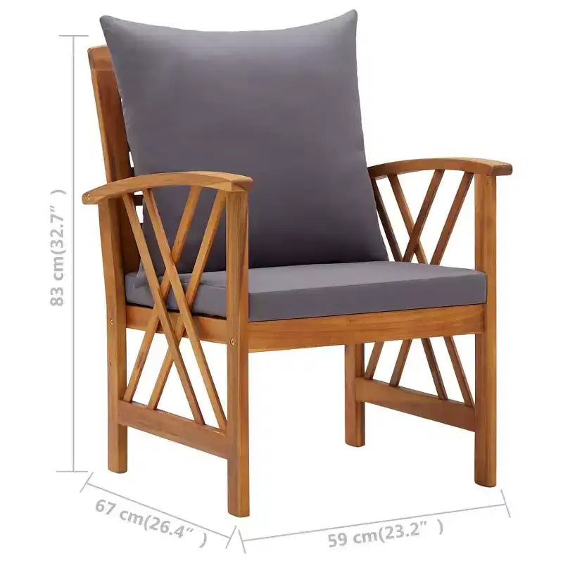 vidaXL Garden Sofa Set 3 pcs Oil Natural Solid Acacia Wood