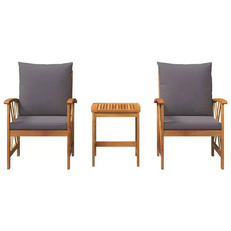 vidaXL Garden Sofa Set 3 pcs Oil Natural Solid Acacia Wood