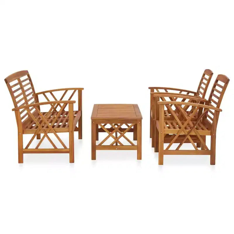 vidaXL Garden Sofa Set 3 pcs Oil Natural Solid Acacia Wood