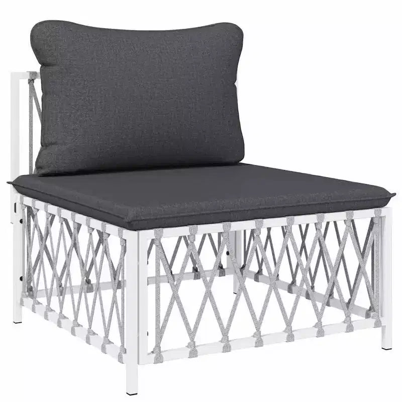 vidaXL Conjunto de 6 Piezas de Muebles de Jardín con Cojines Antracita Acero