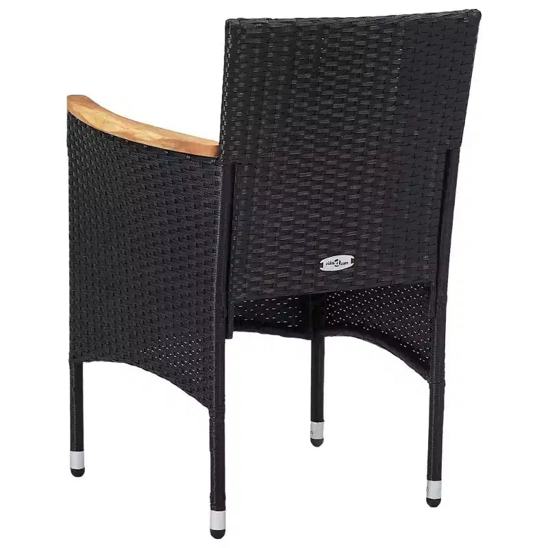 vidaXL Patio Dining Set 7 Piece Poly Rattan Outdoor Seat Furniture Black/Gray