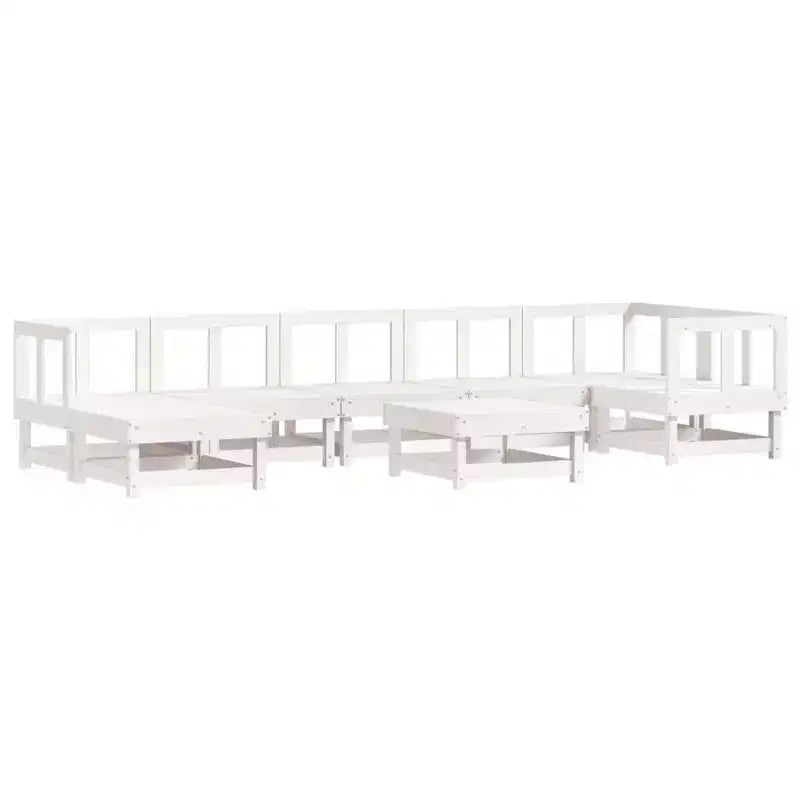 vidaXL Conjunto de Salón de Jardín con Cojines Muebles de Exterior de 8 Piezas Madera Sólida
