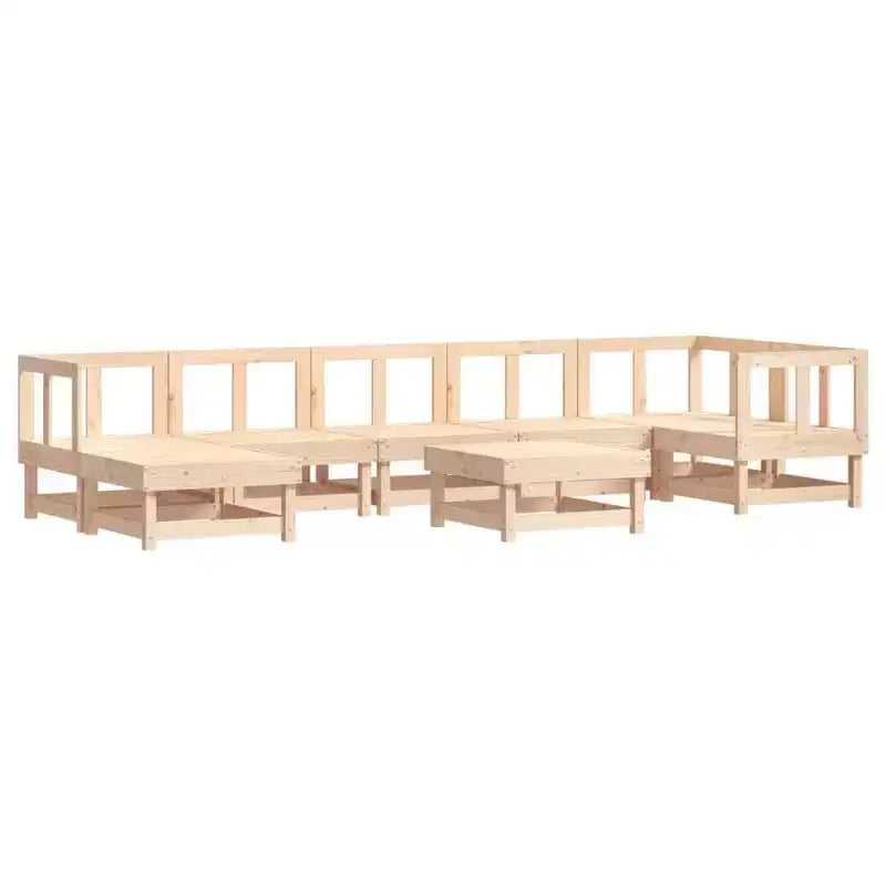 vidaXL Conjunto de Salón de Jardín con Cojines Muebles de Exterior de 8 Piezas Madera Sólida