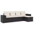 vidaXL 5 Piece Patio Sofa Set with Cushions Brown Poly Rattan